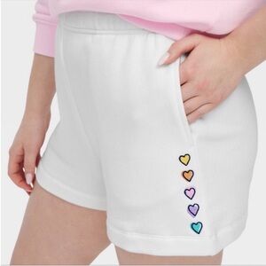 Roller rabbit X target disco hearts embroidered drawstring Terry sweat shorts